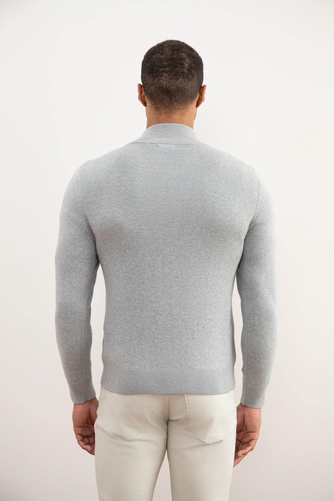 كنزة رمادية اللون رمادية اللون رمادي Half-Zip