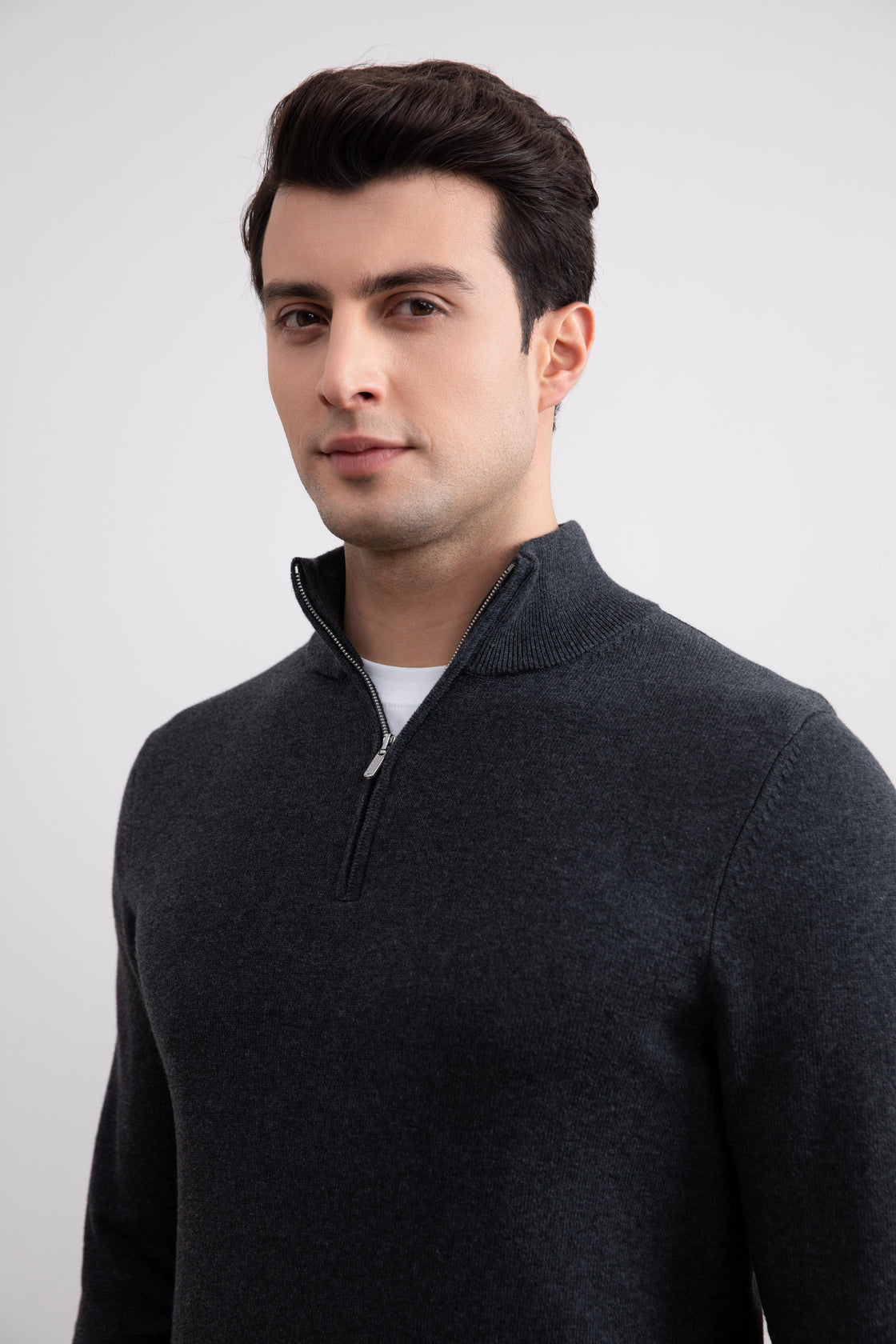 سترة فحمي Half-Zip فحمي