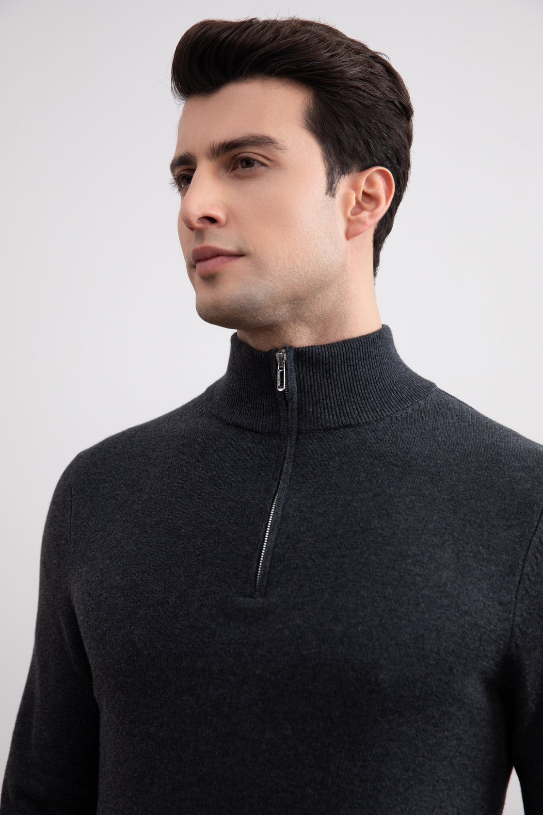 سترة فحمي Half-Zip فحمي