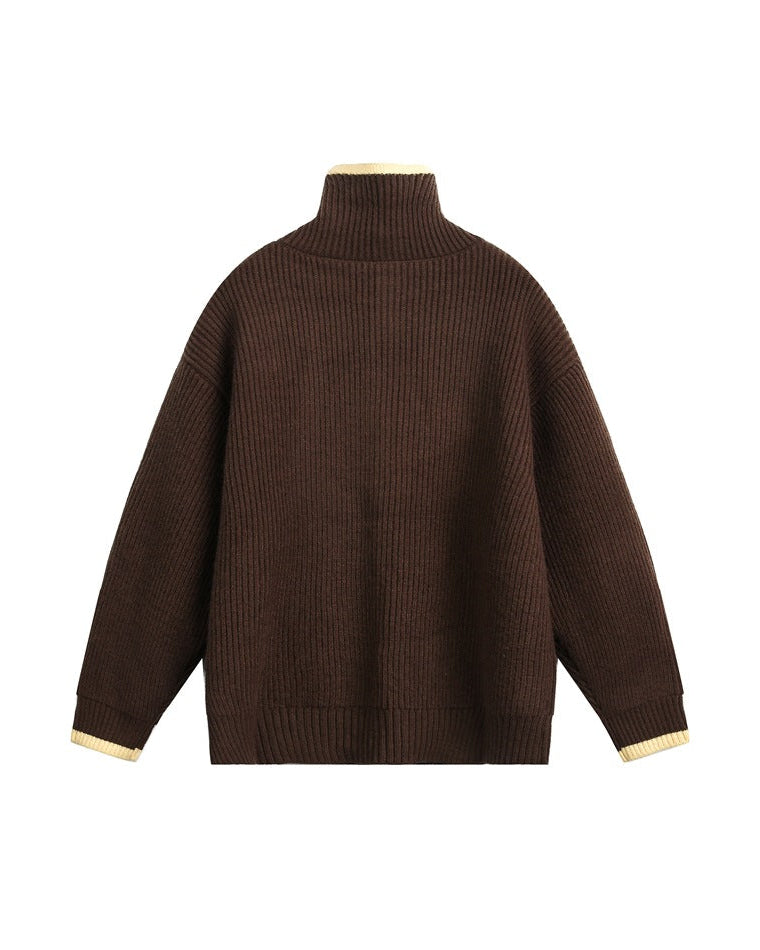 The Lofted Knit Stand Collar Cardigan Jacket