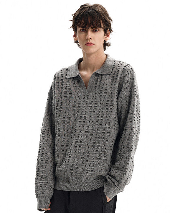 Hollow-Out Collar Knit Sweater