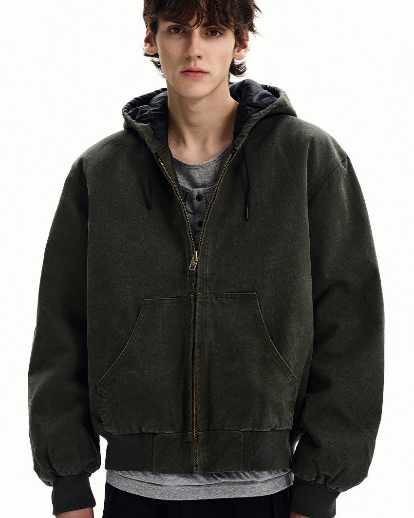 Full Zip Cotton Hooded Jacket