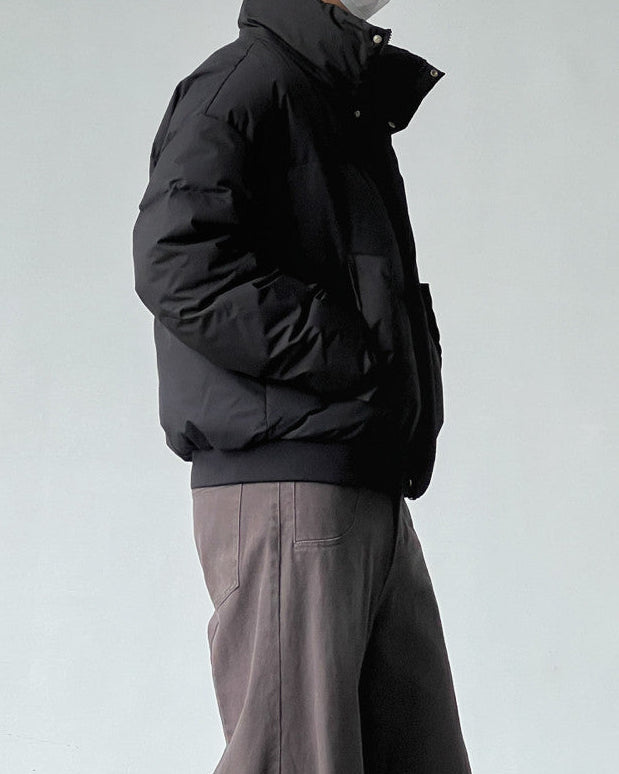 Solid Faux Fur Hooded Puffer Jacket