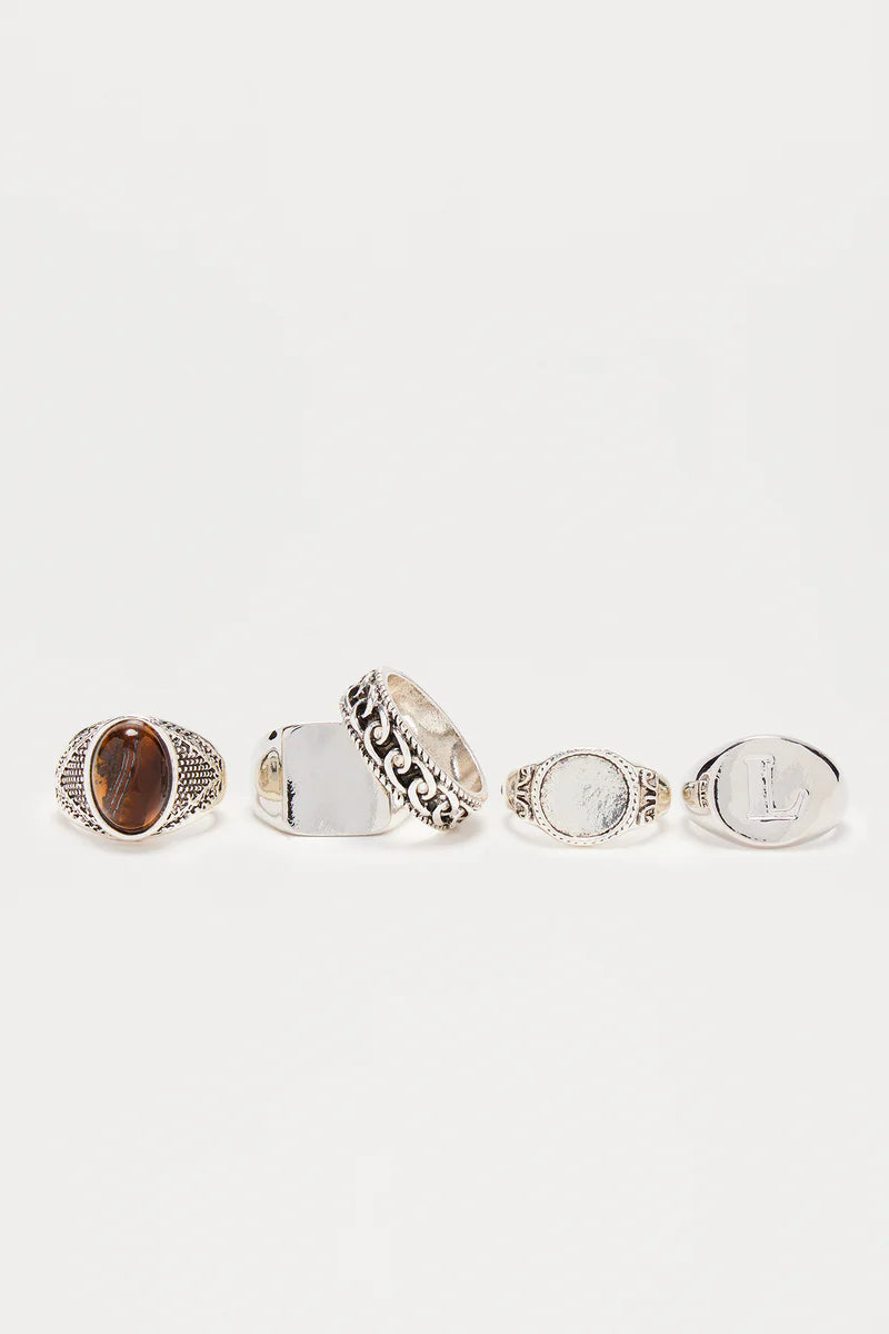Pathfinder Ring Set - Silver/Multi