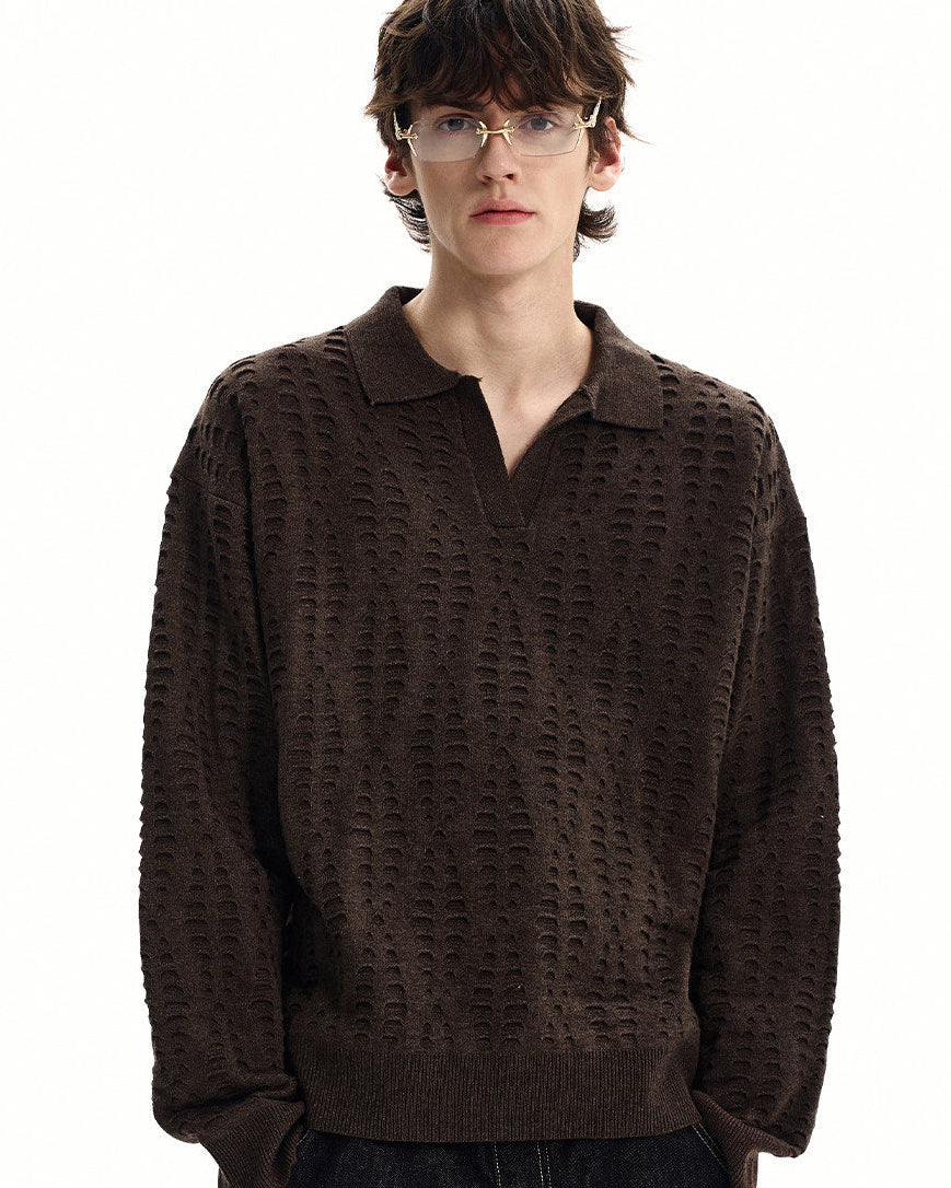 Hollow-Out Collar Knit Sweater