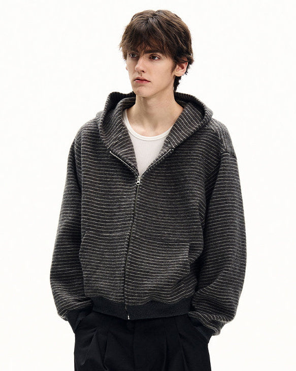 Striped Cotton Zip Jacket