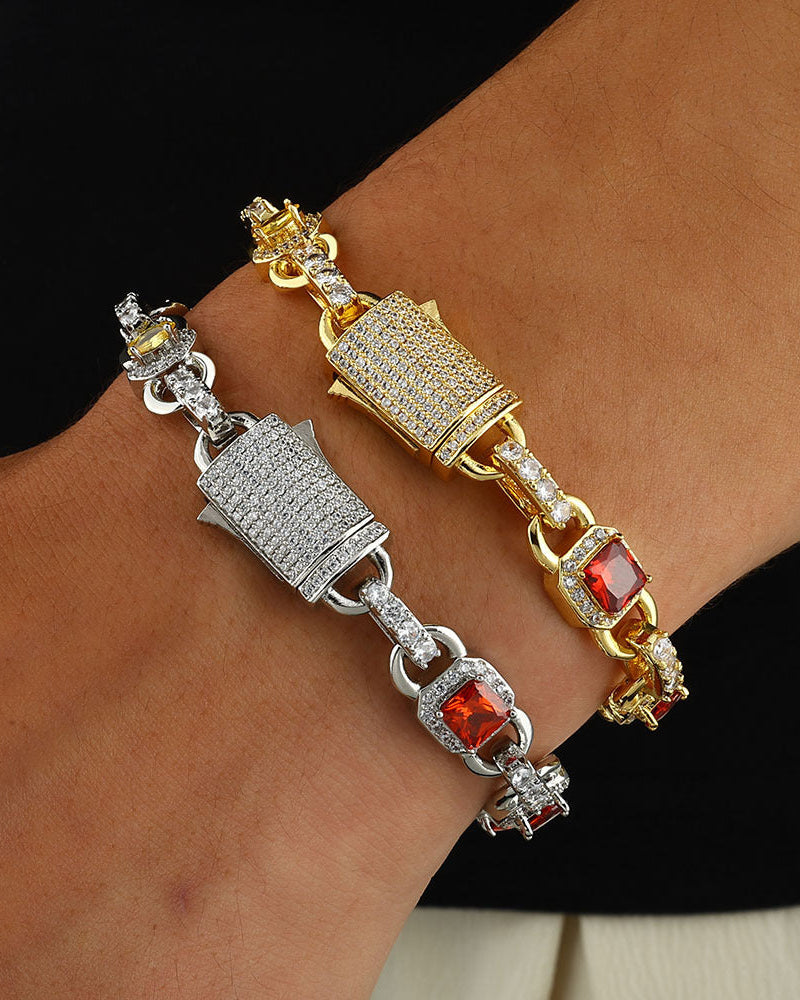 Ruby Halo Link Bracelet