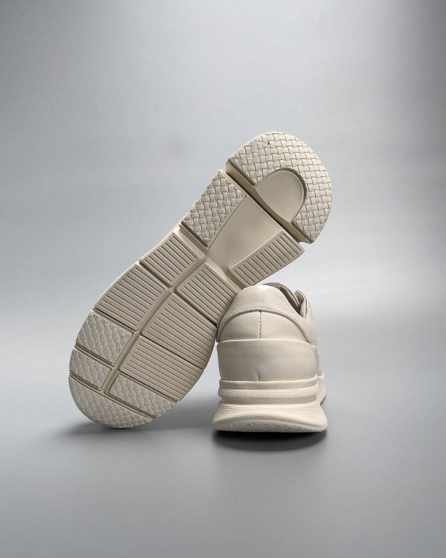 The White Qiao Handmade Genuine Leather Sneakers