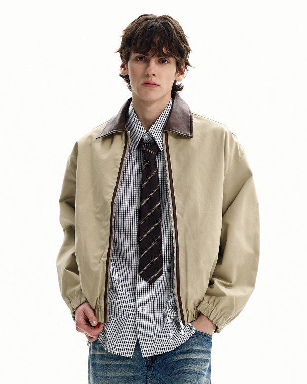 Cotton Twill Zip Harrington Jacket