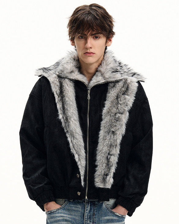 Corduroy Faux Fur Jacket