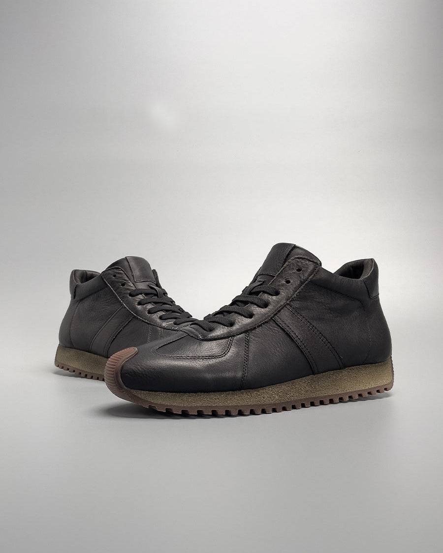 The HardBlack Martin Elite Leather Mid-Top Boots Sneaker