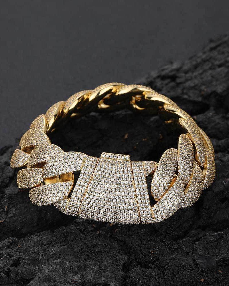 Thick Fully Iced Cuban Link Bracelet
