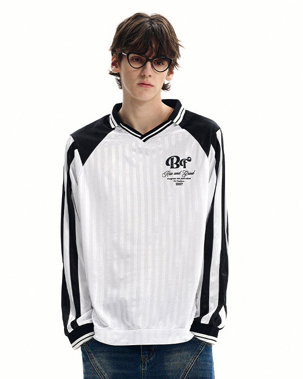 Stripe Panel Technical Jersey Top