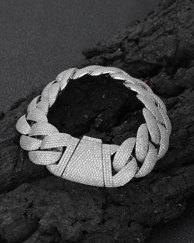 Thick Fully Iced Cuban Link Bracelet