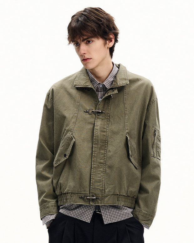 Functional Zip Buckle Front Jacket