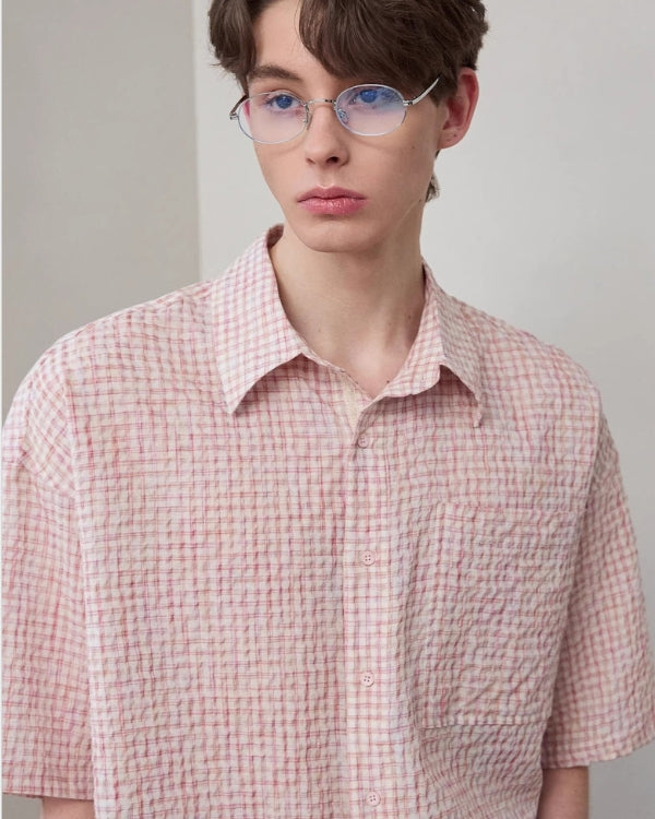 Seersucker Check Overshirt