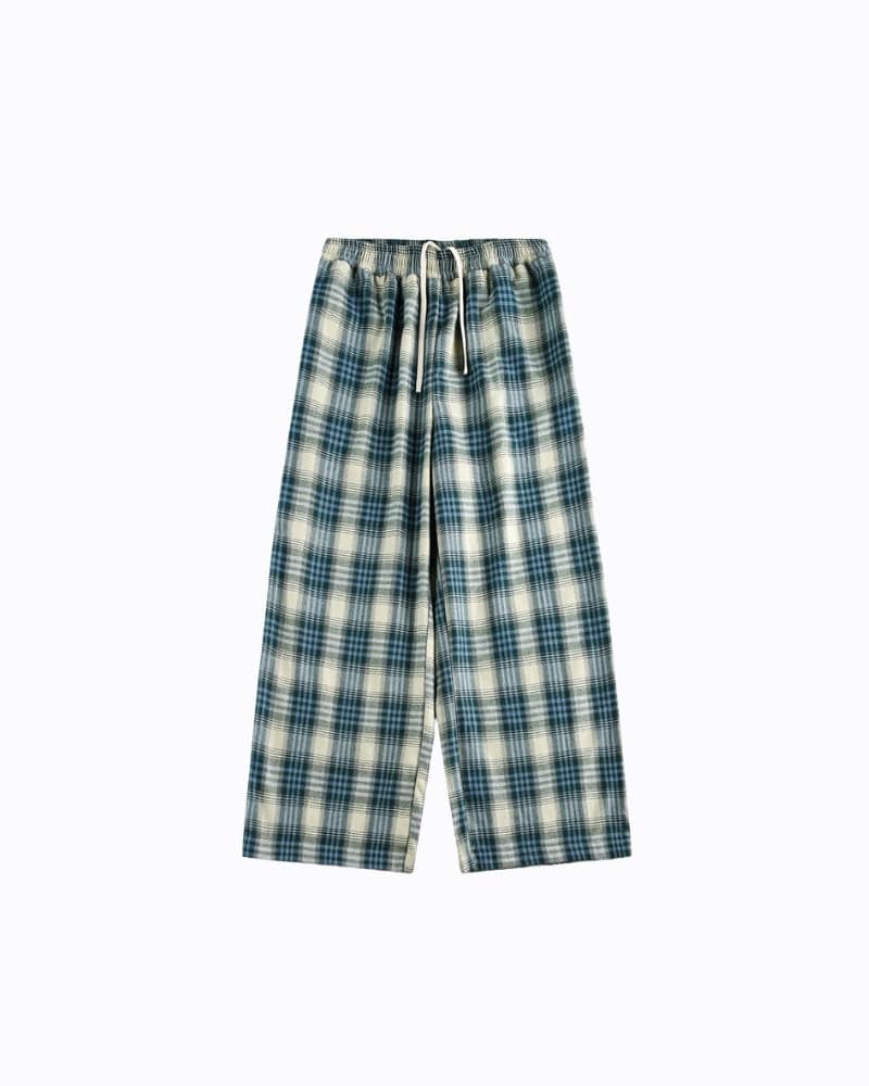 Relaxed Plaid Drawstring Pajama Pants