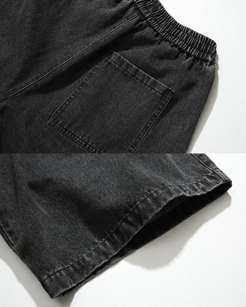 Relaxed Fit Elastic Band Drawstring Shorts