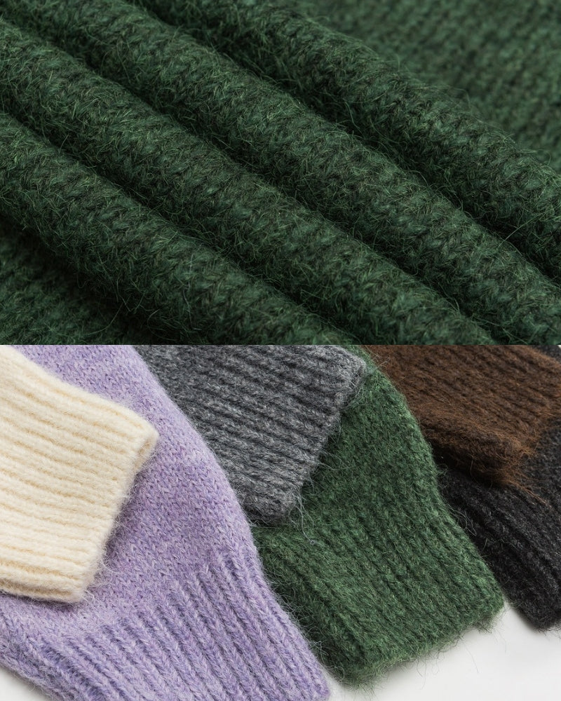 Strickpullover mit Rundhalsausschnitt in lockerer Passform aus Mischgewebe