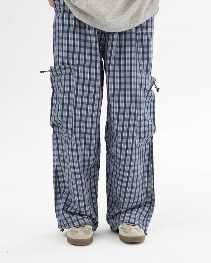 Under The Coconut Tree Relaxed Fit Checkered Cargo Pants