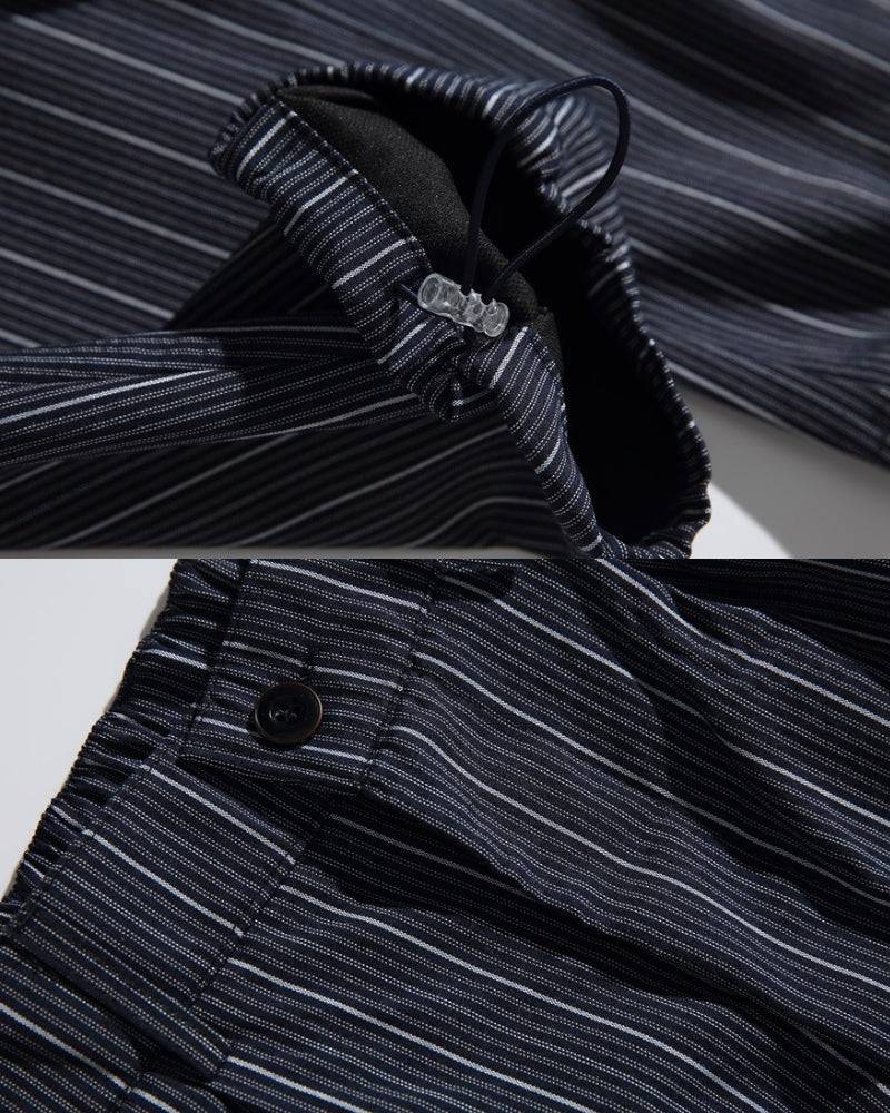 Relaxed Pinstripe Drawstring Pants