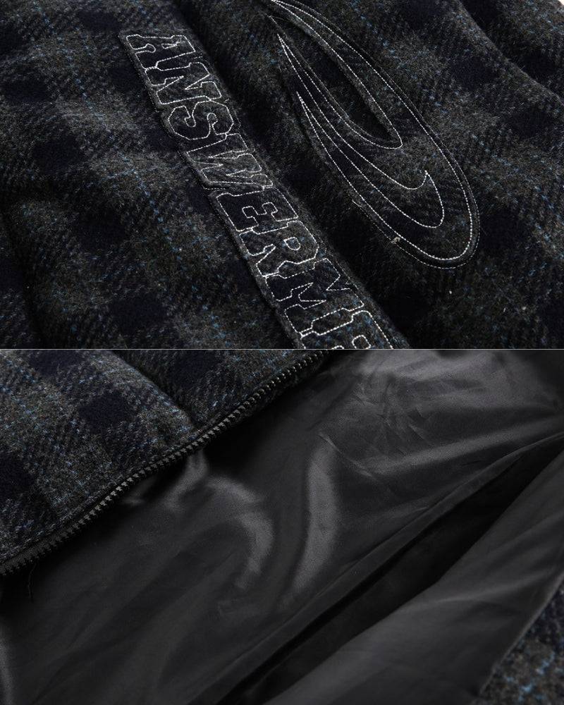 Quilted ANSWER ME Embroided Check Jacket