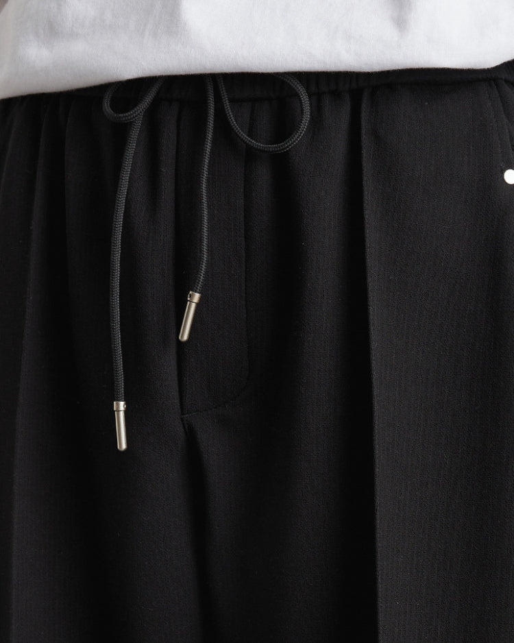 Soft Feel Straigh Lef Trousers mit Bund und Kordelzug