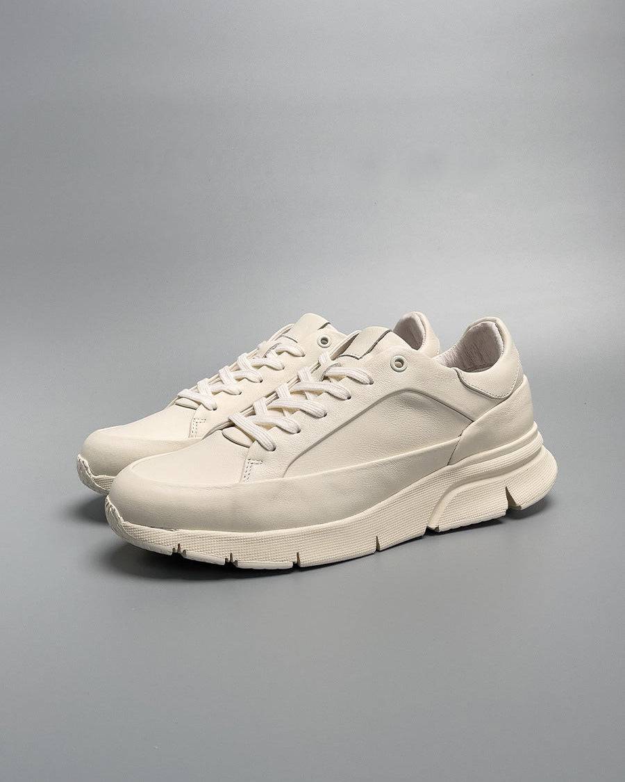 The White Qiao Handmade Genuine Leather Sneakers