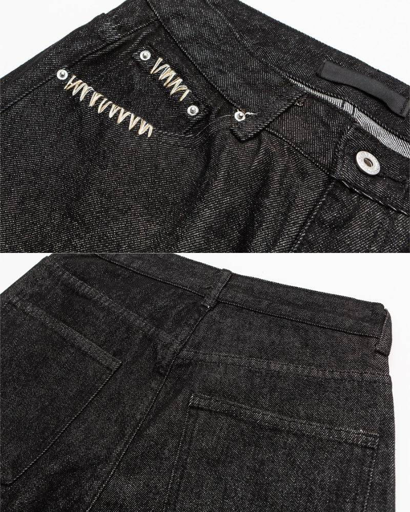 Relaxed Fit Wide-Leg Jeans Blak Wash