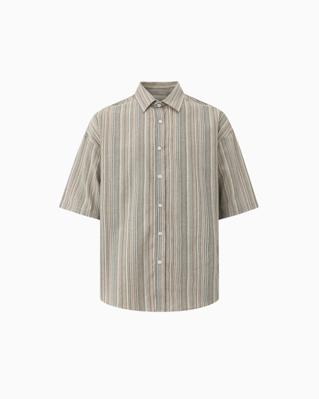 Chemise à manches courtes à rayures côtières