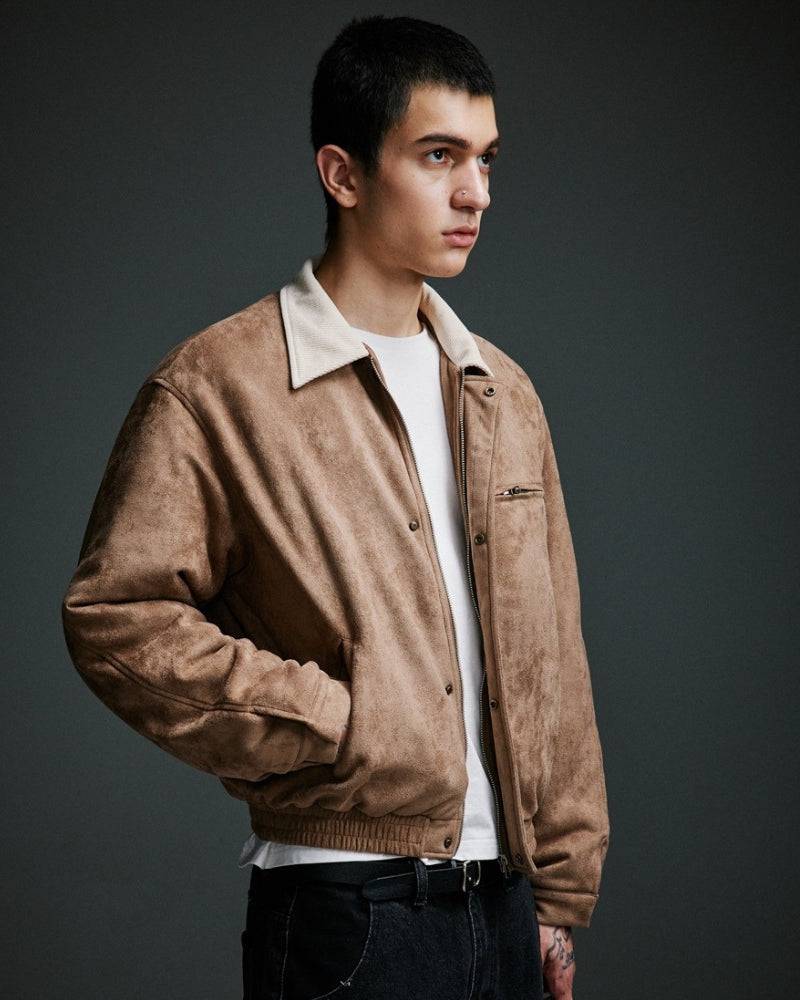 Sandstone Suede Bomber