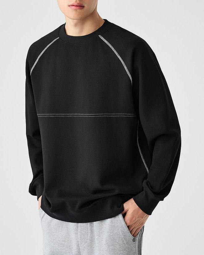 The Mo Maike 2025 Structured Split Contrast Crewneck Sweater