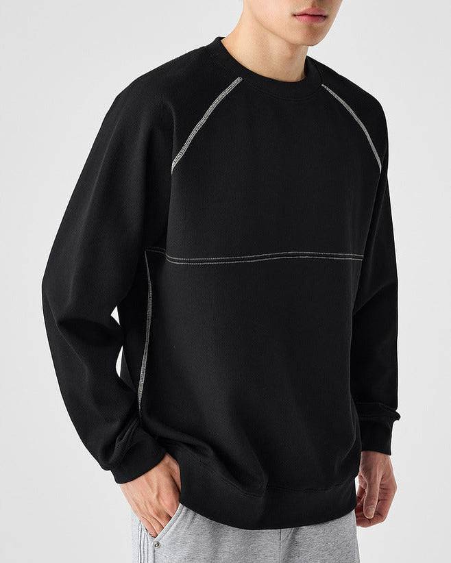 The Mo Maike 2025 Structured Split Contrast Crewneck Sweater