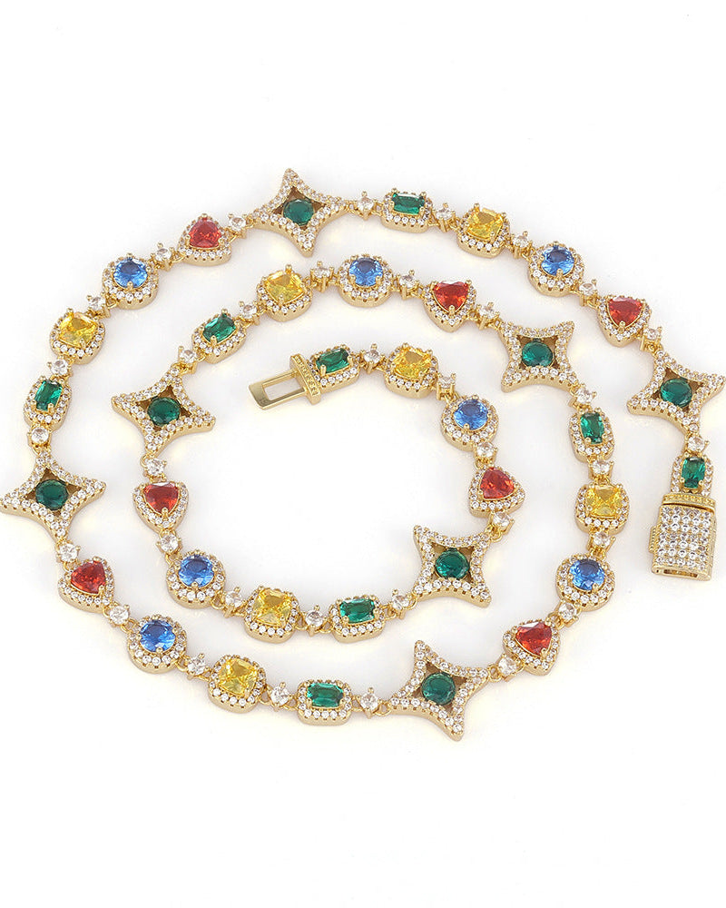 Multicolor Diamond Constellation Necklace