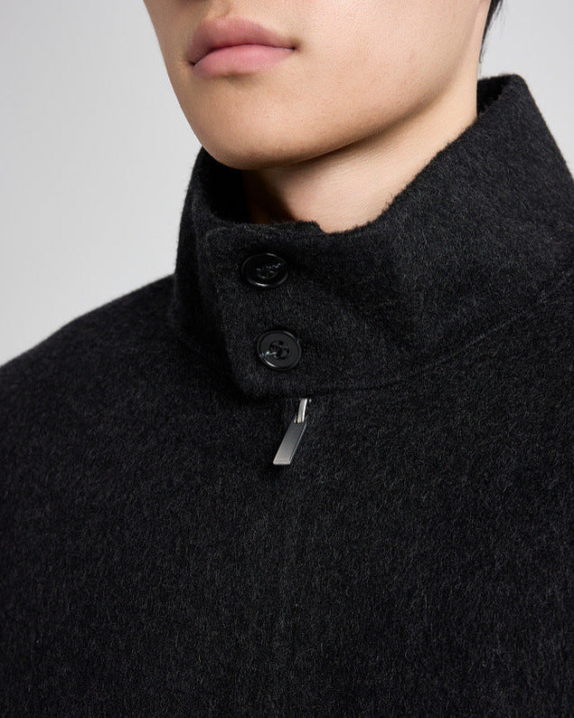 The Brantley Wool-Blend Harrington Jacket with Structured Stand Collar