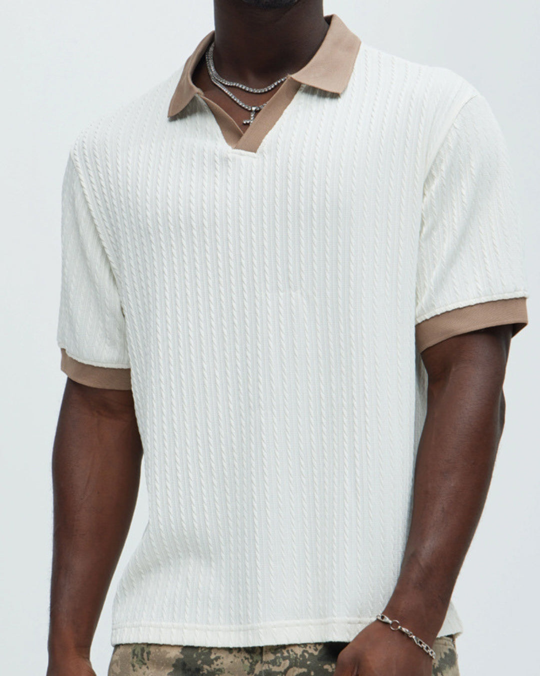 Contrast Knit Polo