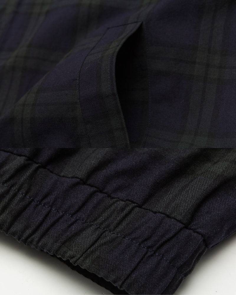 Plaid Zip-Up Jacket with Corduroy Collar