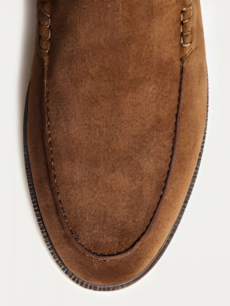 Chocolate Suede loafers
