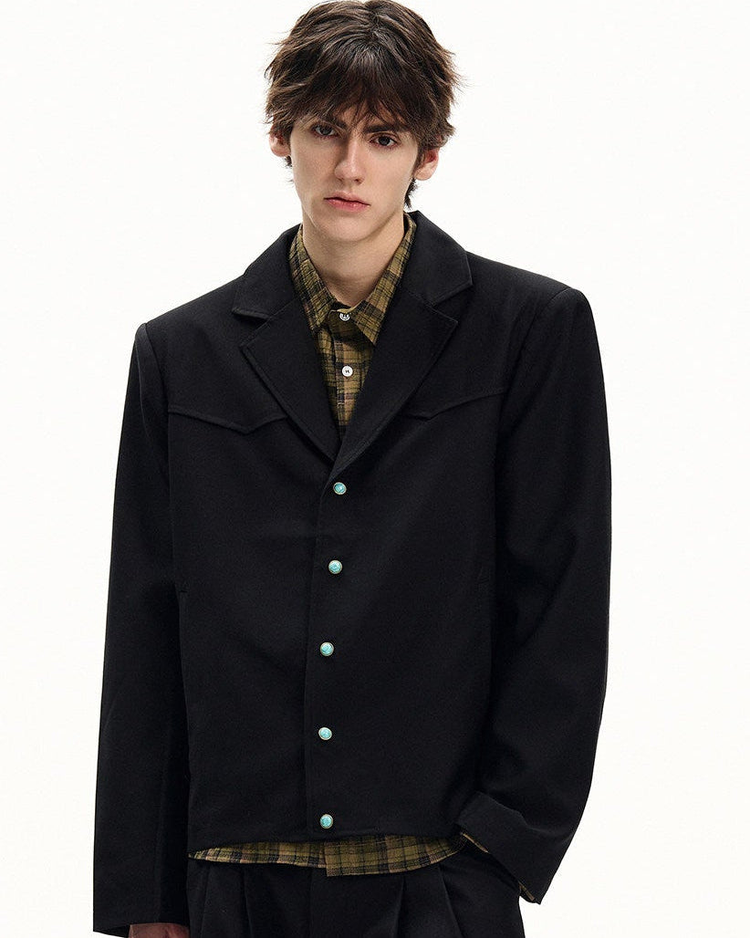 Wool Twill Buttoned Jacket