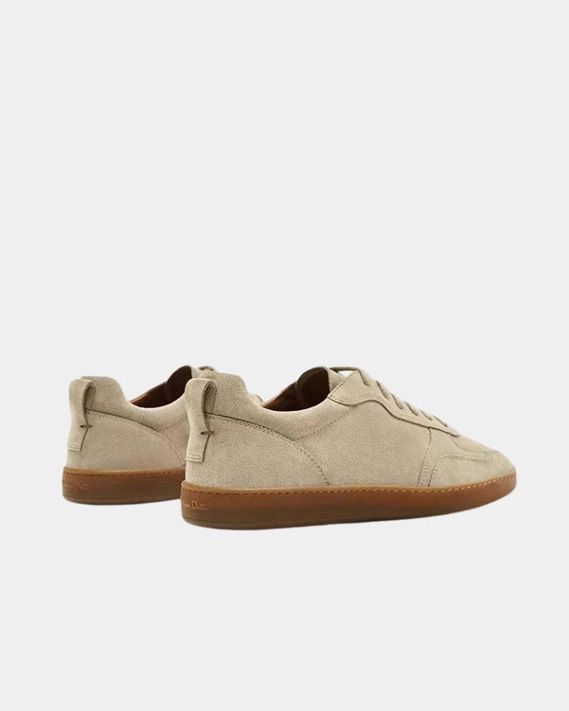 Suede Low‑Top Sneaker - Beige