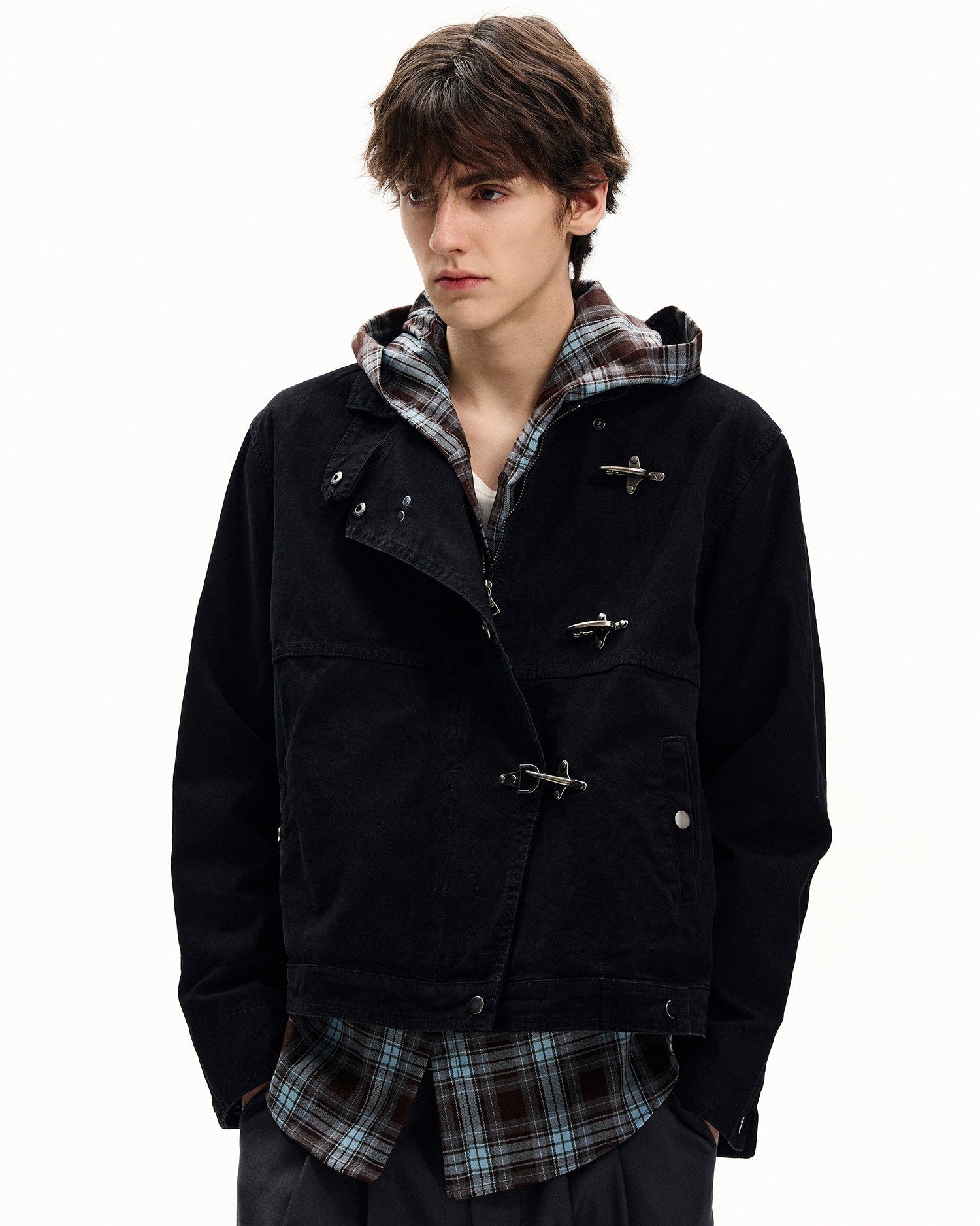 Cotton Canvas Asymmetric Field Jacket