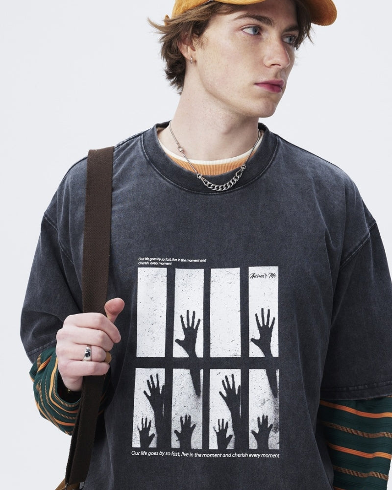 T-Shirt HANDS in Übergröße