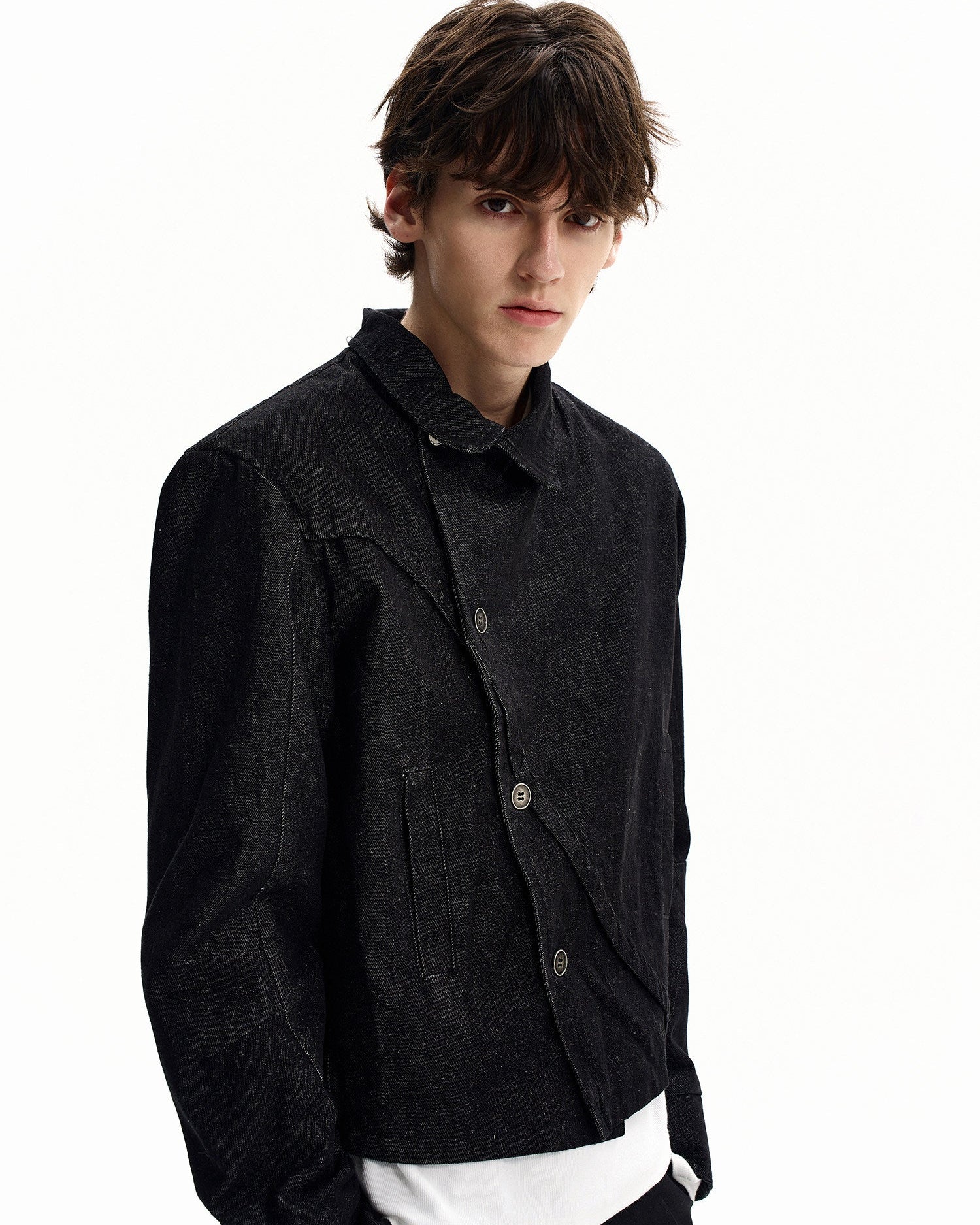 Cropped Raw Denim Jacket