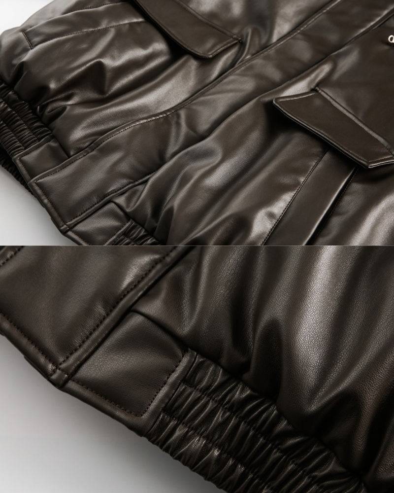 Urban Edge Faux Leather Bomber
