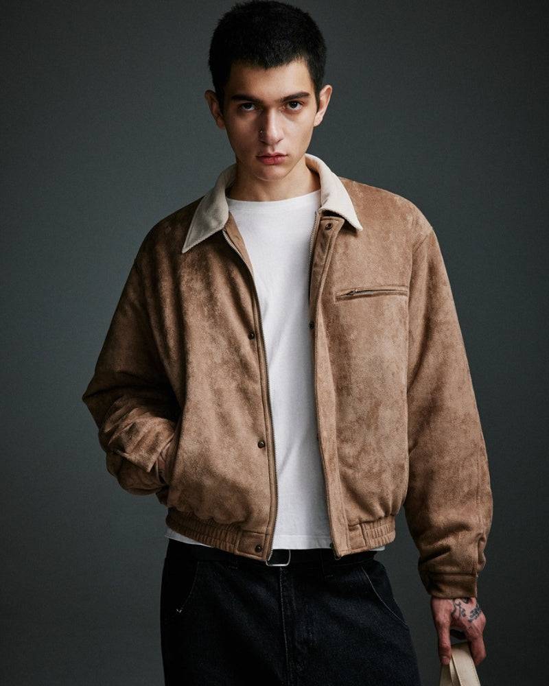 Sandstone Suede Bomber