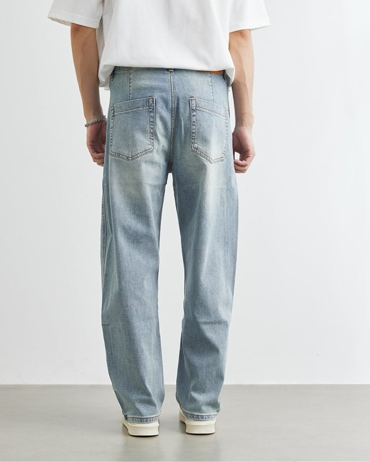 Entspannte Vintage-Waschung Jeans mit geradem Bein