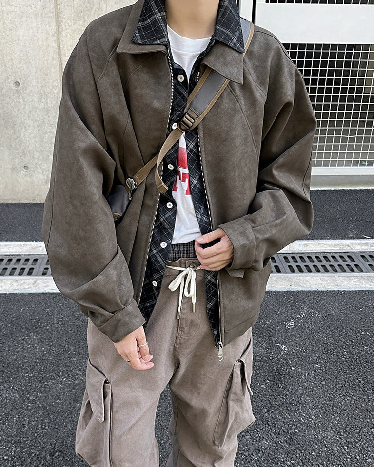 The Rothmere Retro Matte PU Leather Motorcycle Jacket