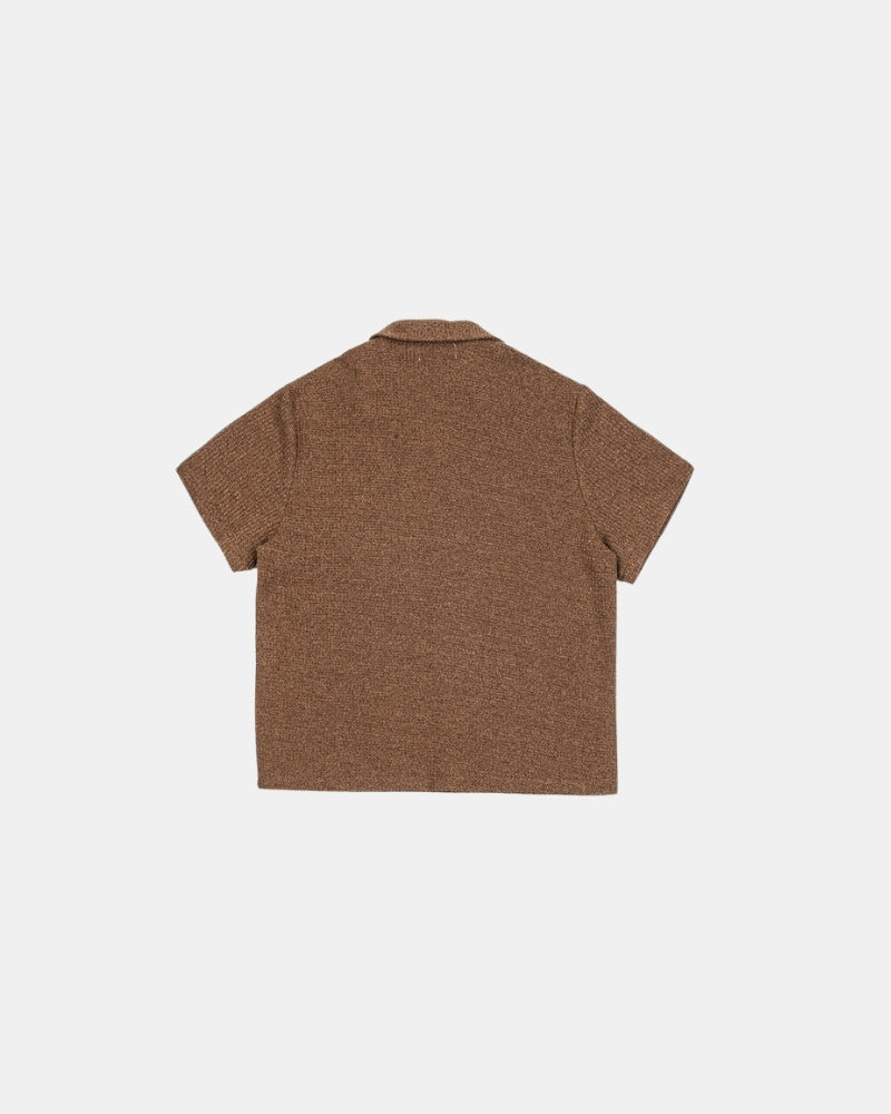 Chemise à col cubain en tricot texturé
