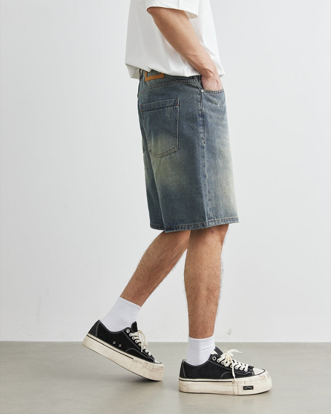 Horizon Fade Denim Shorts mit Kordelzug