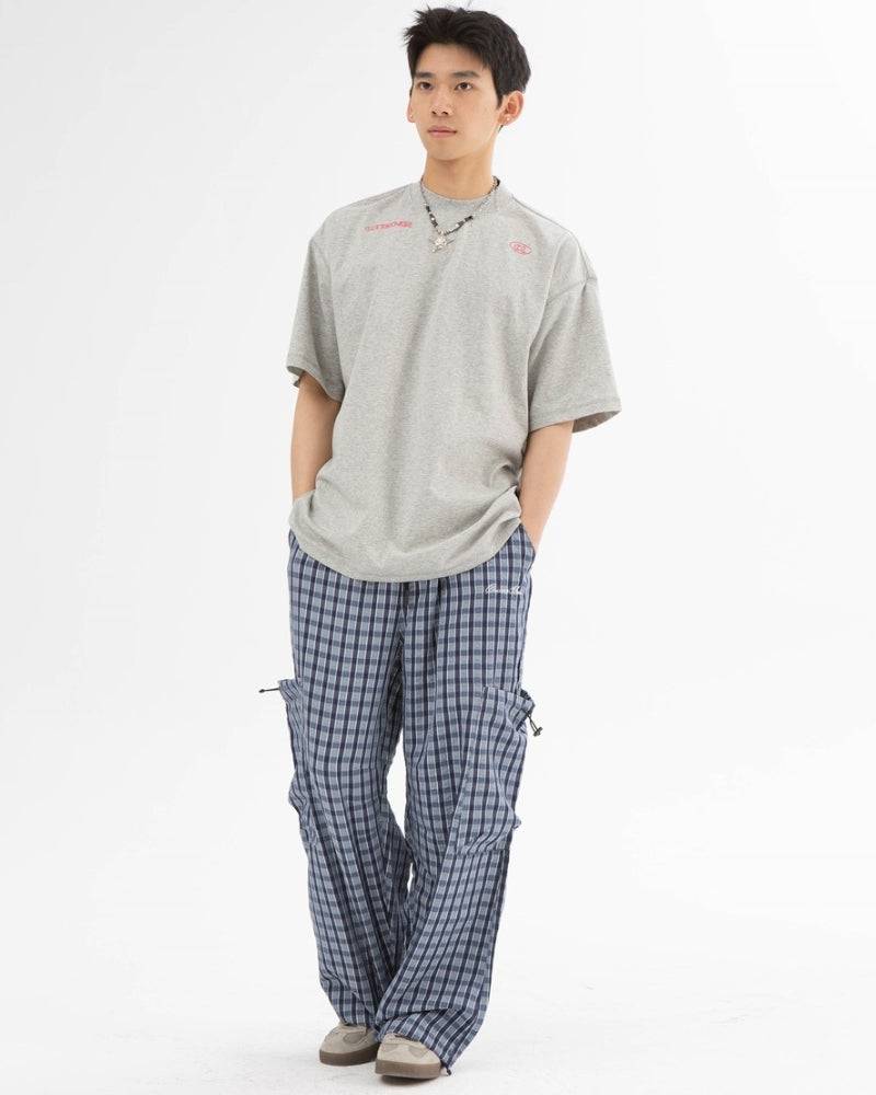 Under The Coconut Tree Relaxed Fit Checkered Cargo Pants